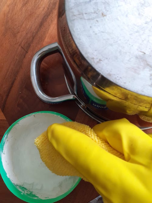 Wet sponge with water
