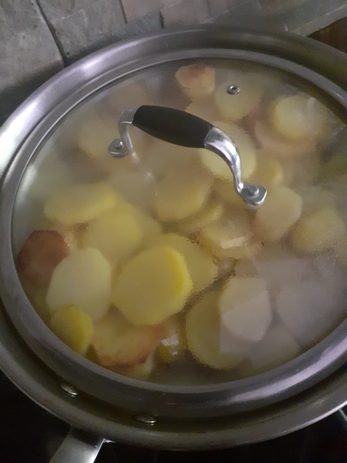 Cover the potatoes