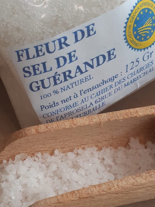 Fleur de sel in a bag