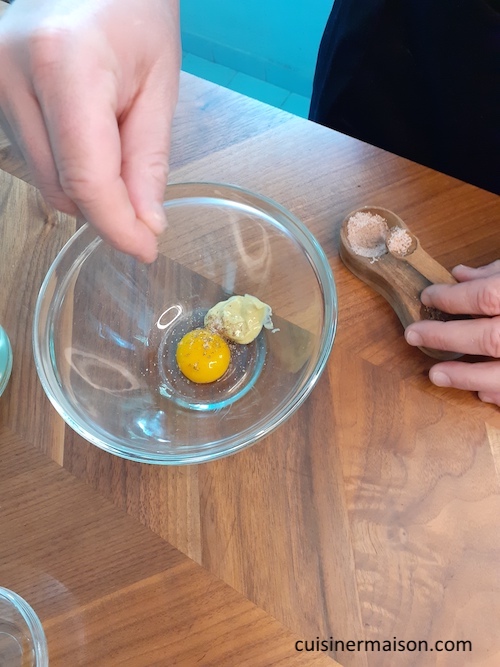 Recipe steps: sauce with egg and mustard