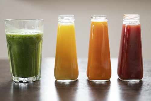 colored fruit juices