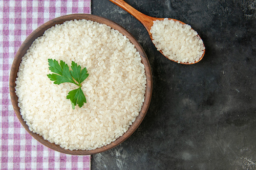Arborio rice presentation plate