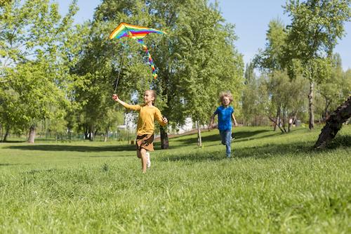 children having fun in nature
