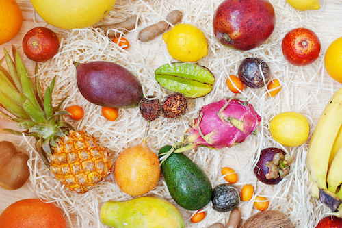 Pitaya among other exotic fruits