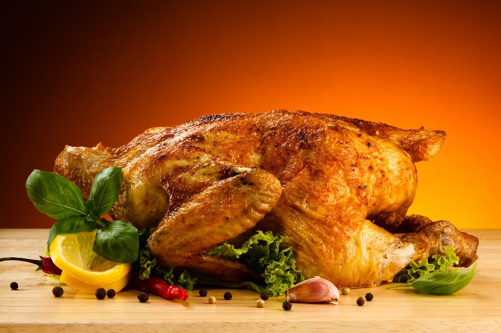 What does an 85 gram serving of chicken look like?