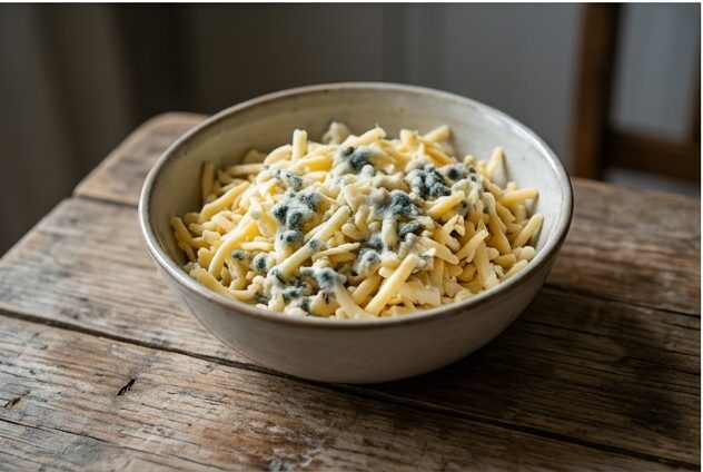 Moldy grated cheese